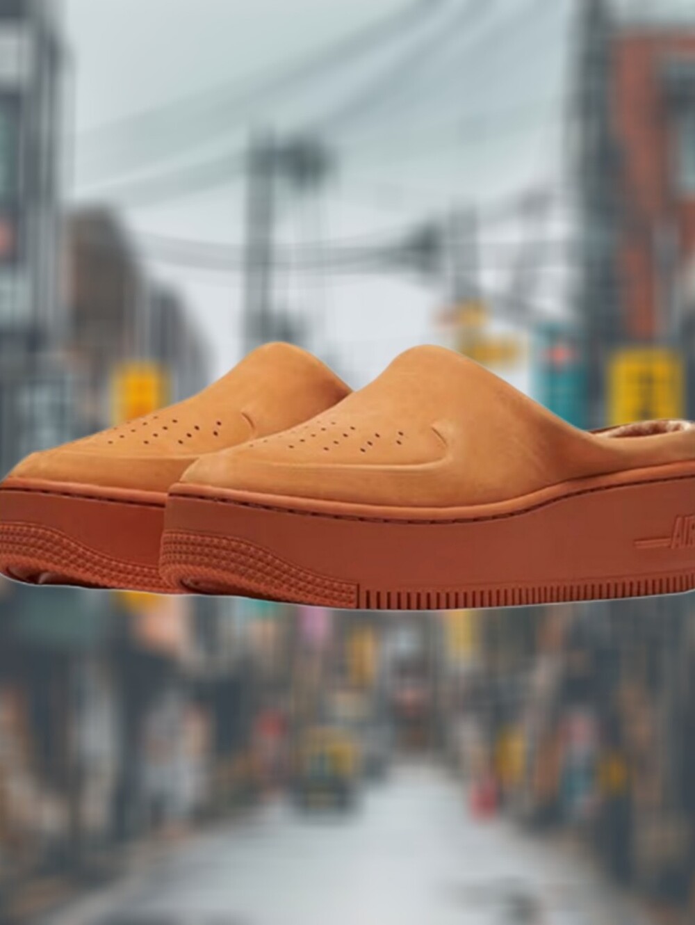 NIKE Air Force 1 Lover XX Leather Mules in Cinder Orange